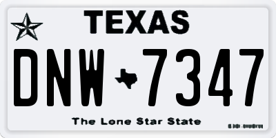 TX license plate DNW7347