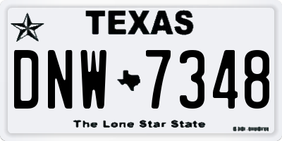 TX license plate DNW7348