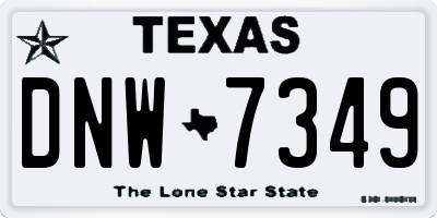 TX license plate DNW7349