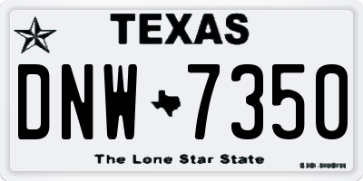 TX license plate DNW7350