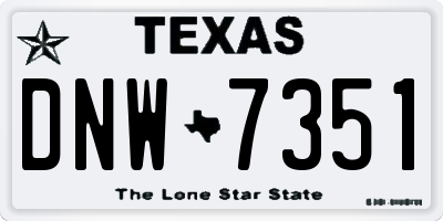 TX license plate DNW7351