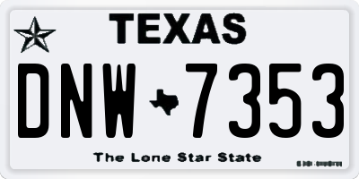 TX license plate DNW7353