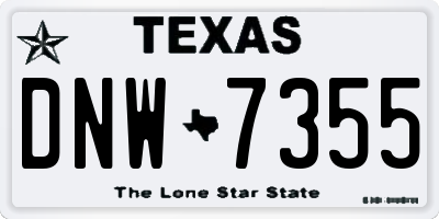 TX license plate DNW7355