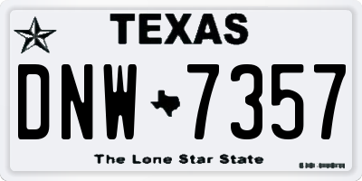 TX license plate DNW7357