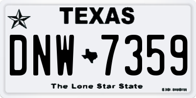 TX license plate DNW7359
