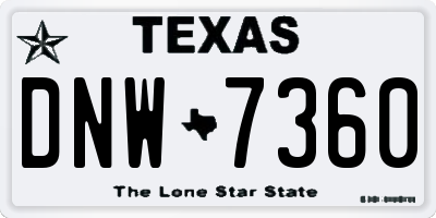 TX license plate DNW7360