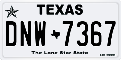 TX license plate DNW7367