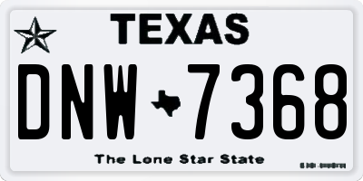 TX license plate DNW7368
