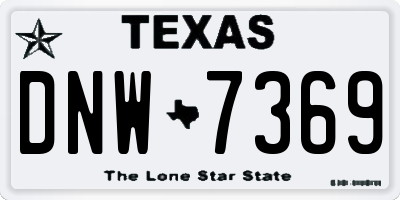 TX license plate DNW7369