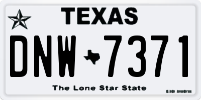 TX license plate DNW7371