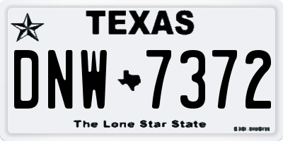 TX license plate DNW7372