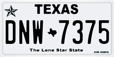 TX license plate DNW7375