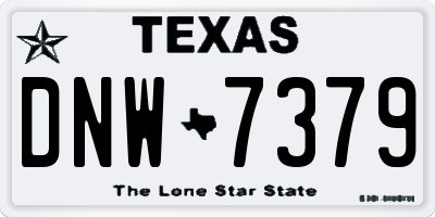 TX license plate DNW7379