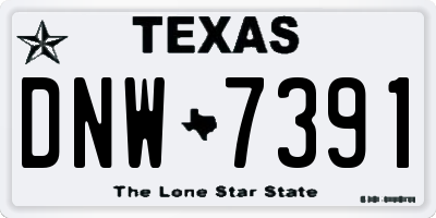 TX license plate DNW7391