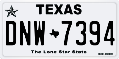 TX license plate DNW7394