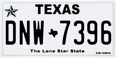 TX license plate DNW7396