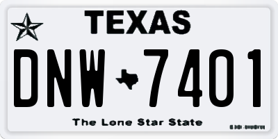 TX license plate DNW7401