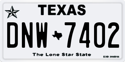 TX license plate DNW7402