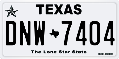 TX license plate DNW7404