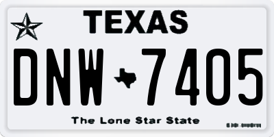 TX license plate DNW7405