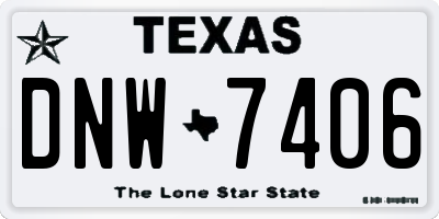 TX license plate DNW7406