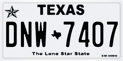 TX license plate DNW7407