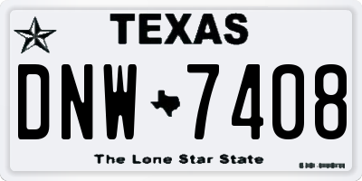 TX license plate DNW7408