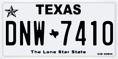 TX license plate DNW7410