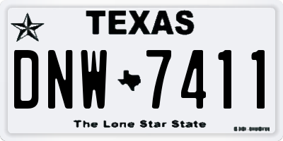 TX license plate DNW7411