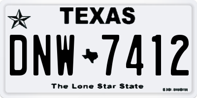 TX license plate DNW7412