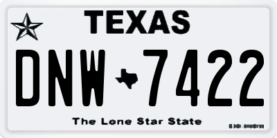 TX license plate DNW7422