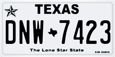 TX license plate DNW7423