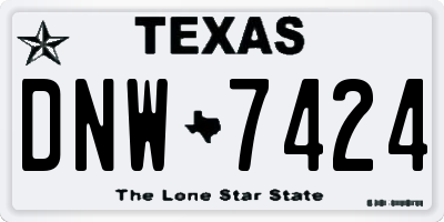 TX license plate DNW7424