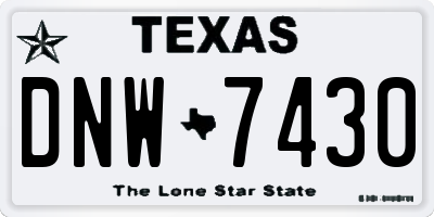 TX license plate DNW7430