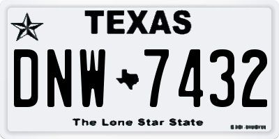 TX license plate DNW7432