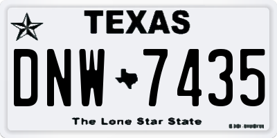 TX license plate DNW7435