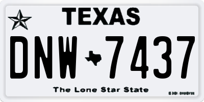 TX license plate DNW7437
