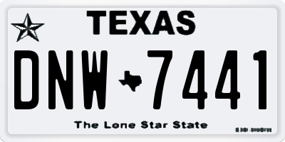 TX license plate DNW7441