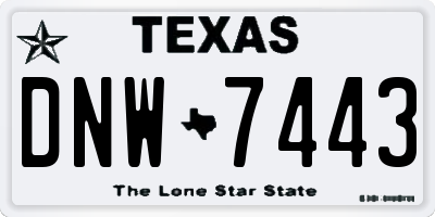 TX license plate DNW7443