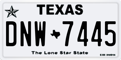 TX license plate DNW7445