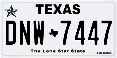 TX license plate DNW7447