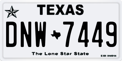TX license plate DNW7449