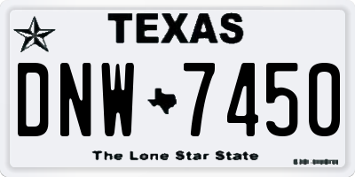 TX license plate DNW7450