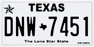 TX license plate DNW7451