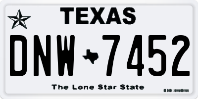 TX license plate DNW7452