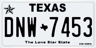 TX license plate DNW7453