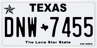 TX license plate DNW7455
