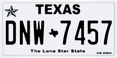 TX license plate DNW7457