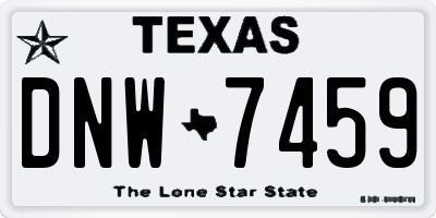 TX license plate DNW7459