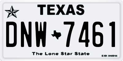 TX license plate DNW7461